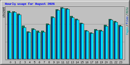 Hourly usage for August 2026